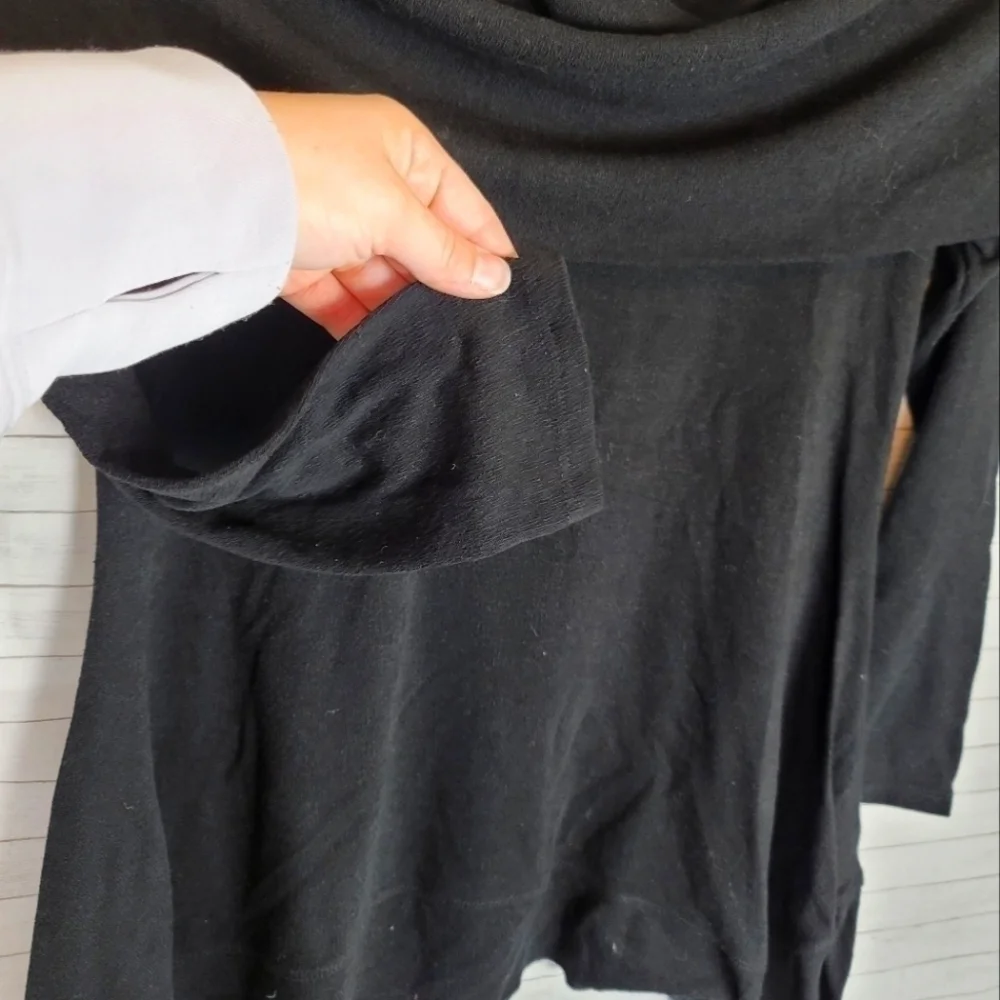 SOFT SURROUNDINGS BLACK COWL NECK SWEATER, SZ XS